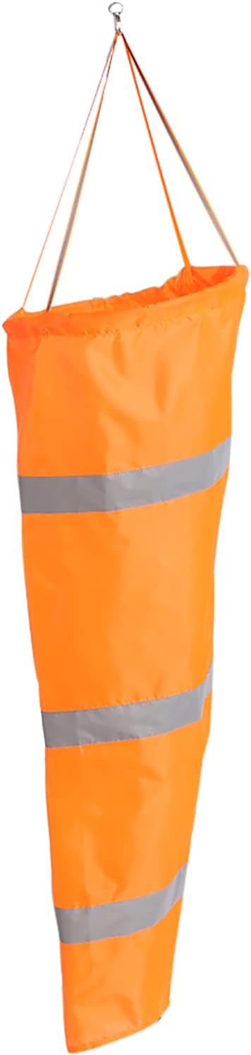 Fluoreszierend Orangefarbener Nylon-windsack Mit Reflektierenden Streifen Zur Windrichtungsmessung, Meteorologisches Instrument Für Luftfahrt Und Flughäfen