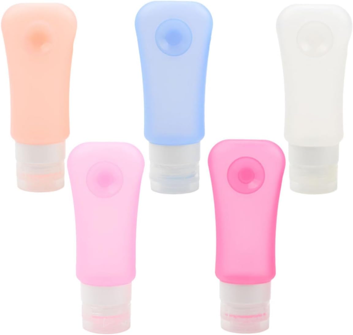 89 Ml Silikon-make-up-flasche, 5er-pack, Mit Saugnapf