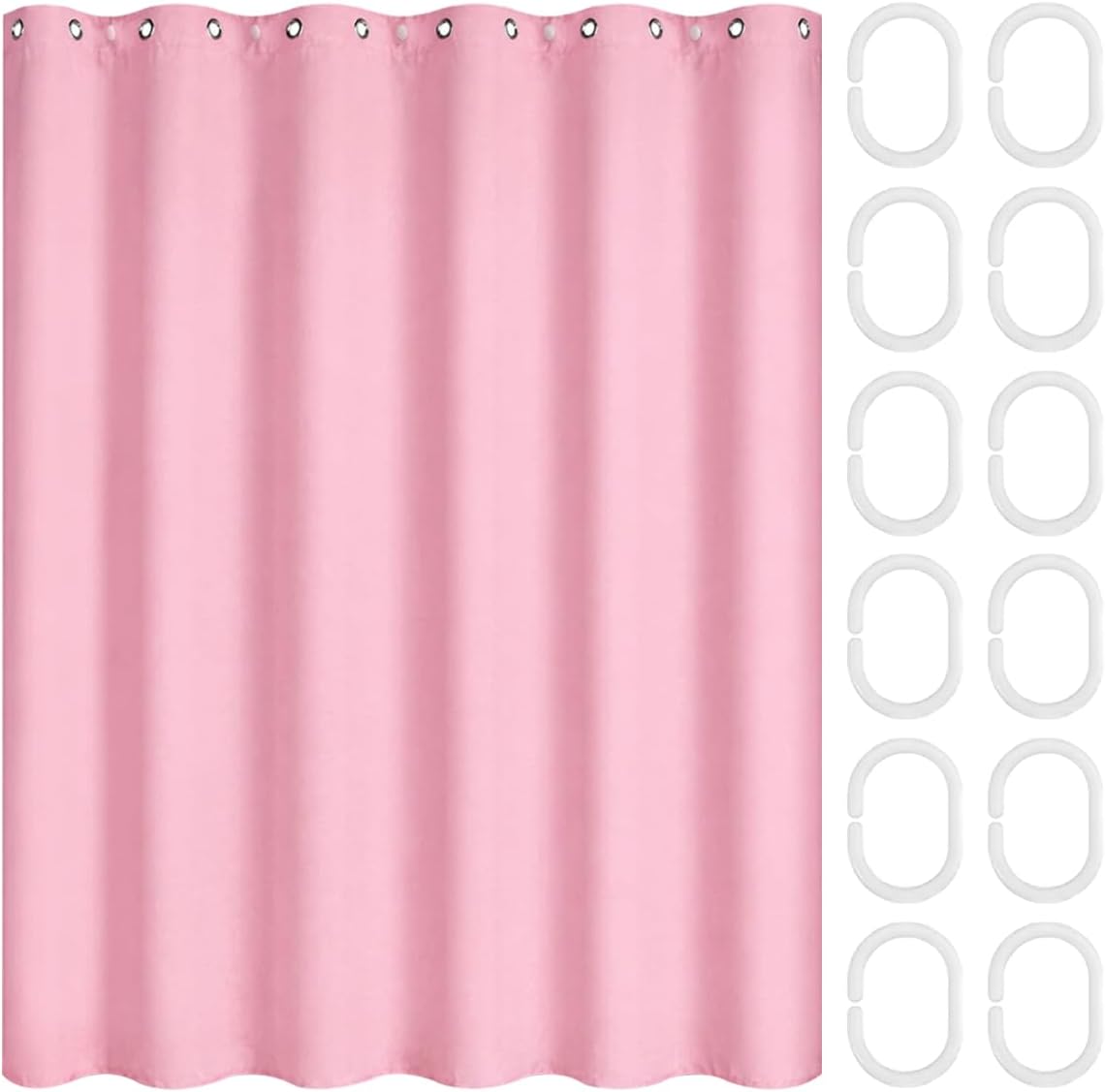 Peva-duschvorhang Mit 12 Ringen, 1,8 X 2 M, Rosarot