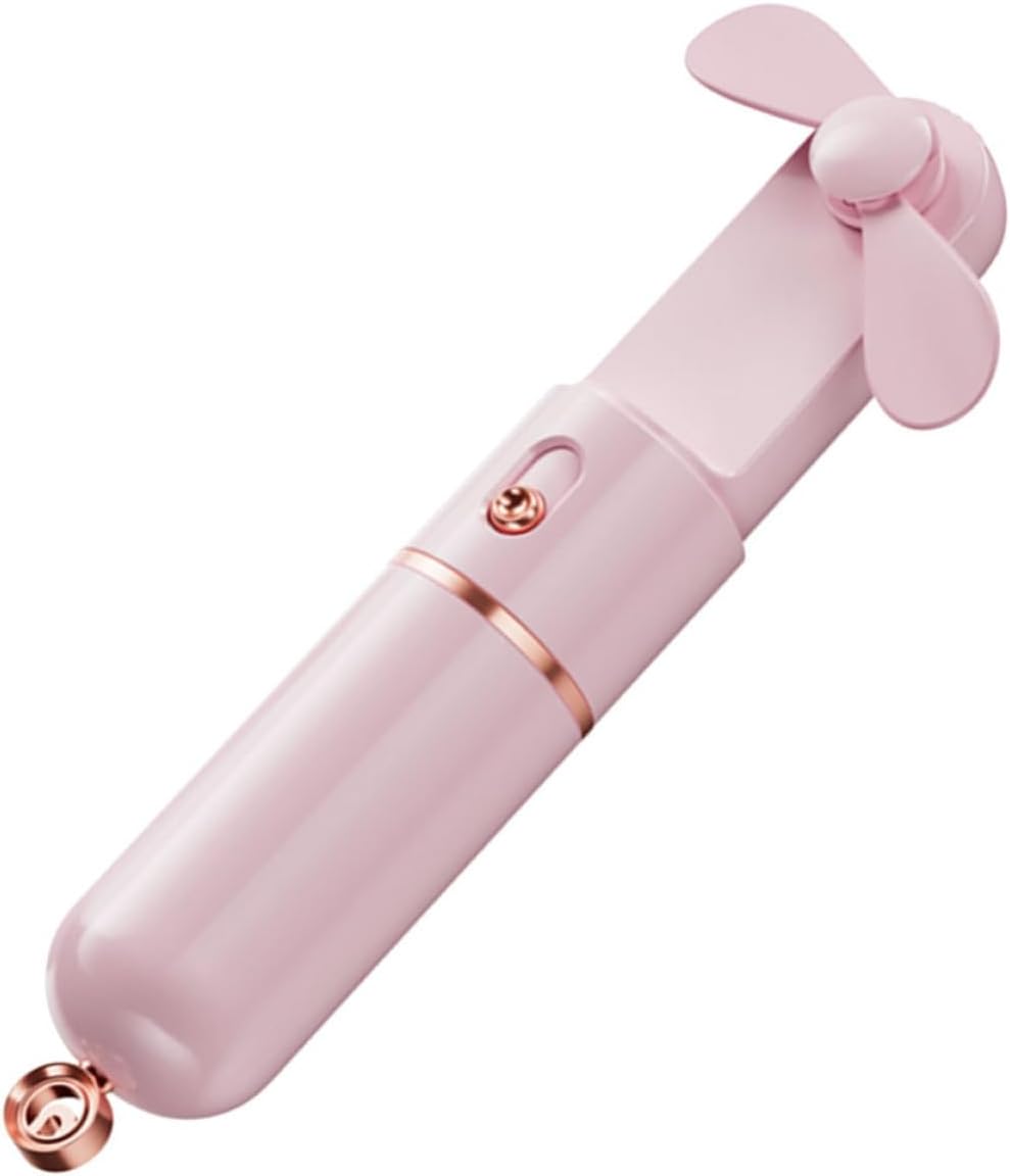 Wiederaufladbarer, Tragbarer Ventilator In Pink Mit Usb-anschluss Und 2000-mah-akku, Kleiner, 3-stufiger Abs-ventilator, Ideal Für Reisen Und Camping