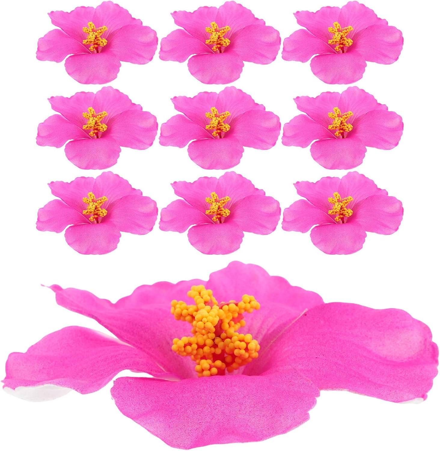 Künstliche Hibiskusblüten Aus Eva, Realistisch, 10 Wiederverwendbare Stück, Einfach Zu Dekorieren, Für Hawaiianische Partydekorationen Und Tropische Abende