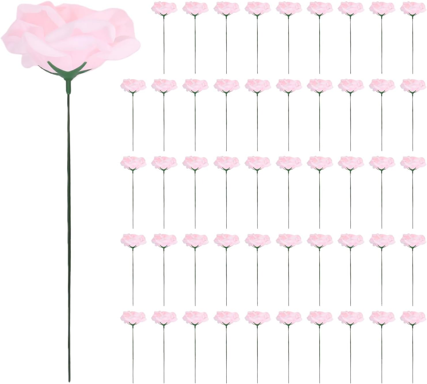 Künstliche Seidenblumen, 50 Stück, Künstliche Rosen Mit Stielen