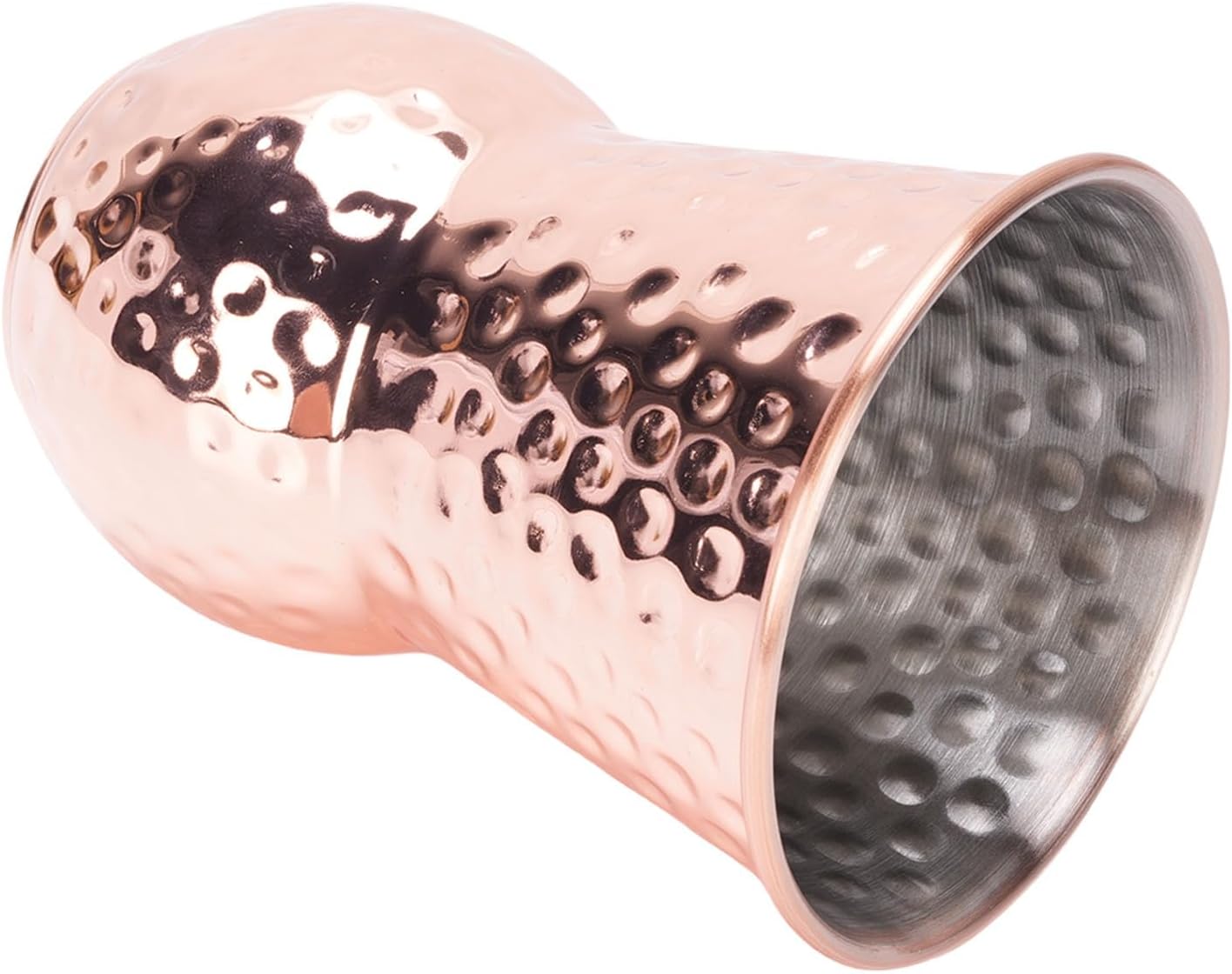 Gehämmerter 400-ml-edelstahlbecher (304), Roségoldener Trinkbecher Für Cocktails, Wein Und Wasser Einzigartiges Design Mit Gehämmerter Textur Und Glatter Oberfläche, Ideal Für Reisen Und Büro