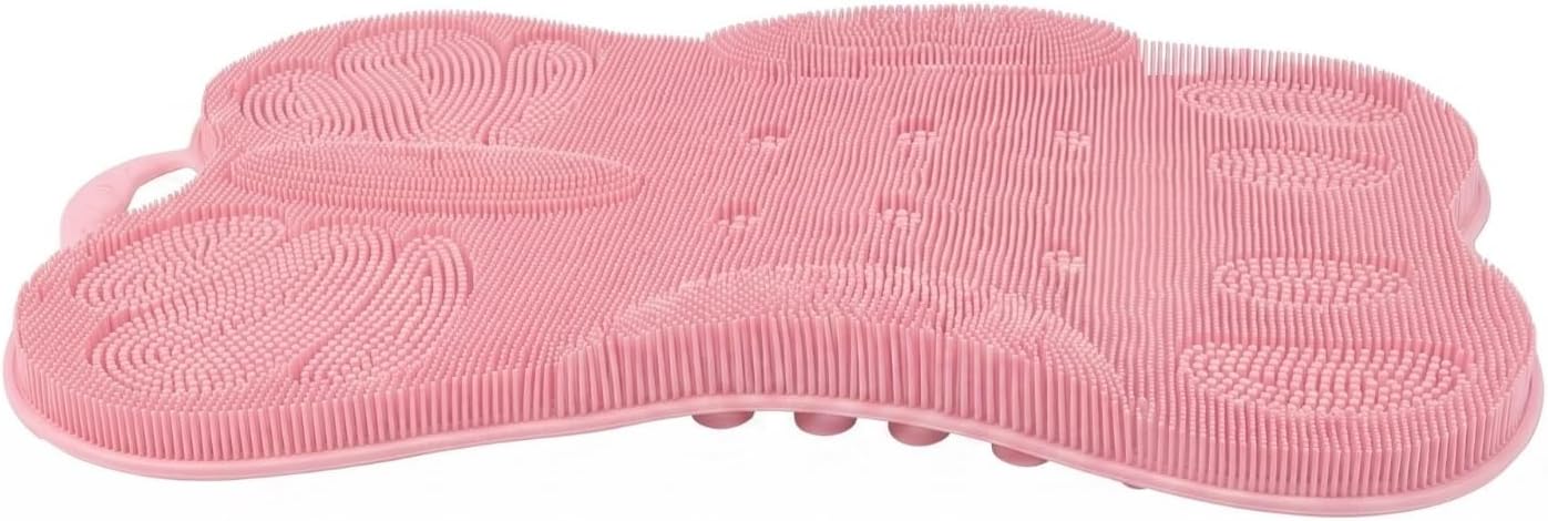 Rutschfeste Silikon-badematte, Peeling-massage-oberfläche Mit Strukturierter Reinigungsfläche Für Reinere Haut, Weiches Silikon, Rosa