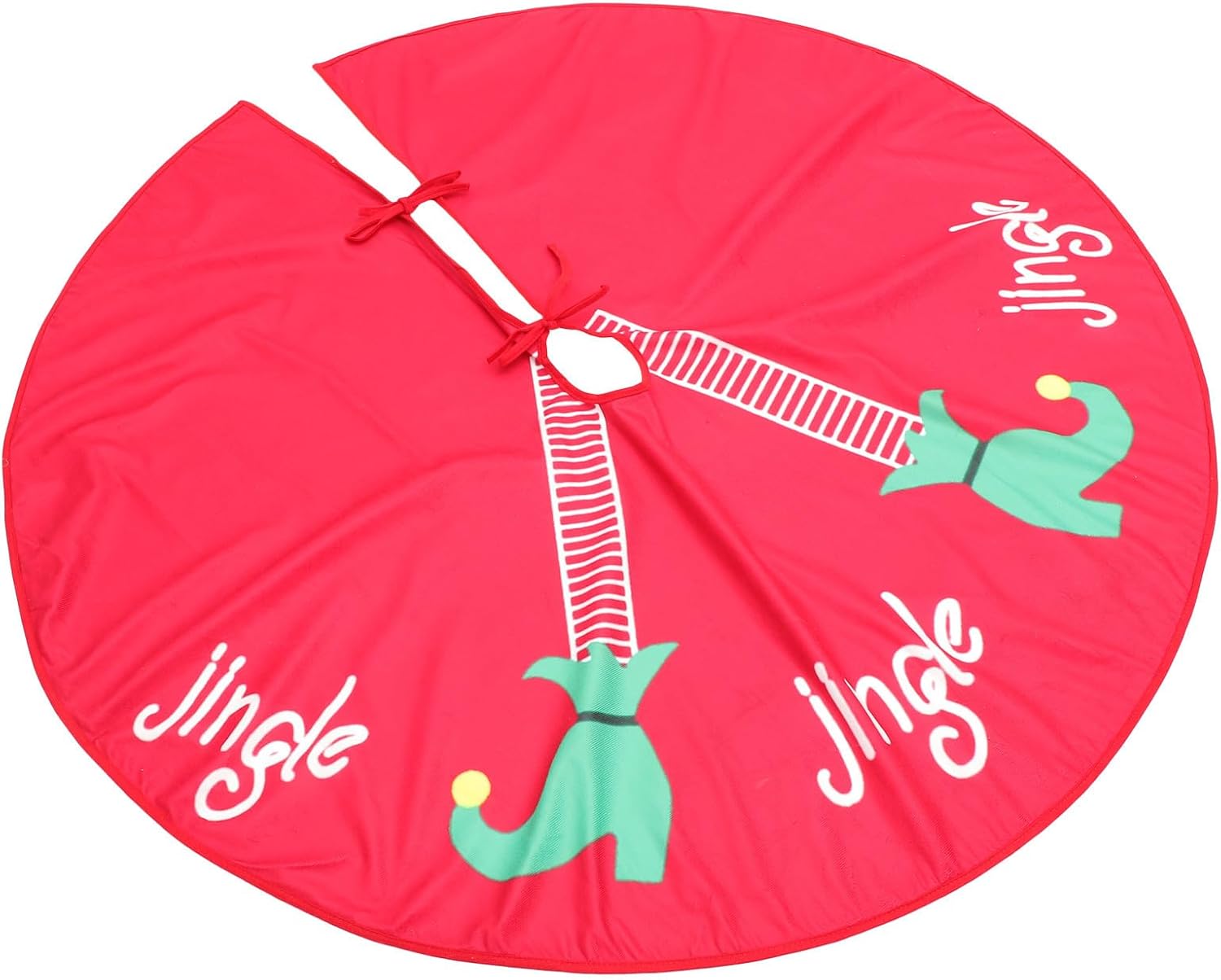 Elegante Rote Weihnachtsbaumdecke Aus Vliesstoff, Weihnachtsdekoration Für Den Innenbereich
