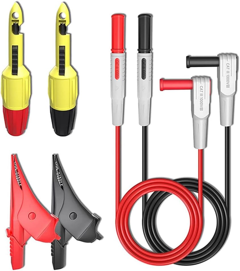 Set Mit 6 Multimeter-messleitungen, Krokodilklemmen Und Bohrerspitzen