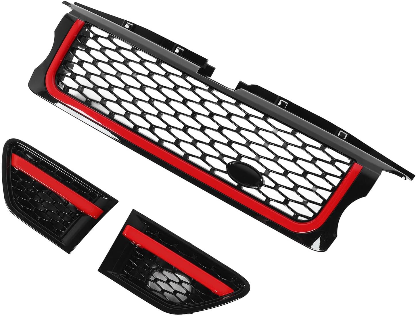 Mittlerer Frontstoßstangengrill Für Sport L320 2005–2009, Obere Grillabdeckung Mit Rotem Streifenmuster, Direkter Ersatz Für Lr006305 Lr006306, Verbessert
