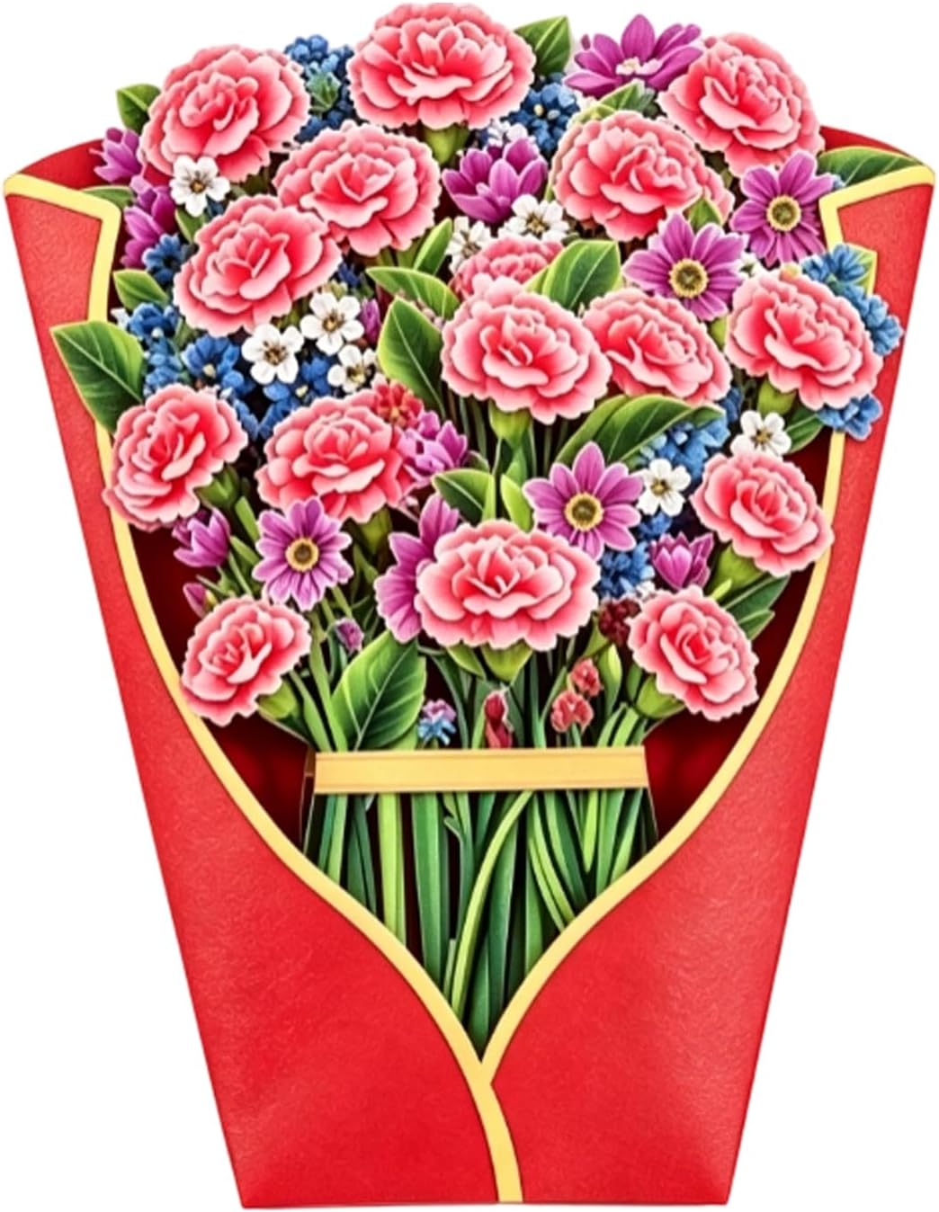 3d-pop-up-grußkarte Mit Papierblumenstrauß
