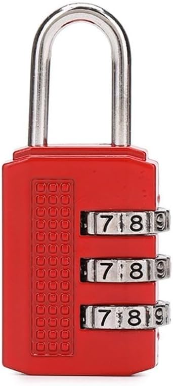 Tragbares 3-stelliges Zahlenschloss, Zinklegierung (rot)