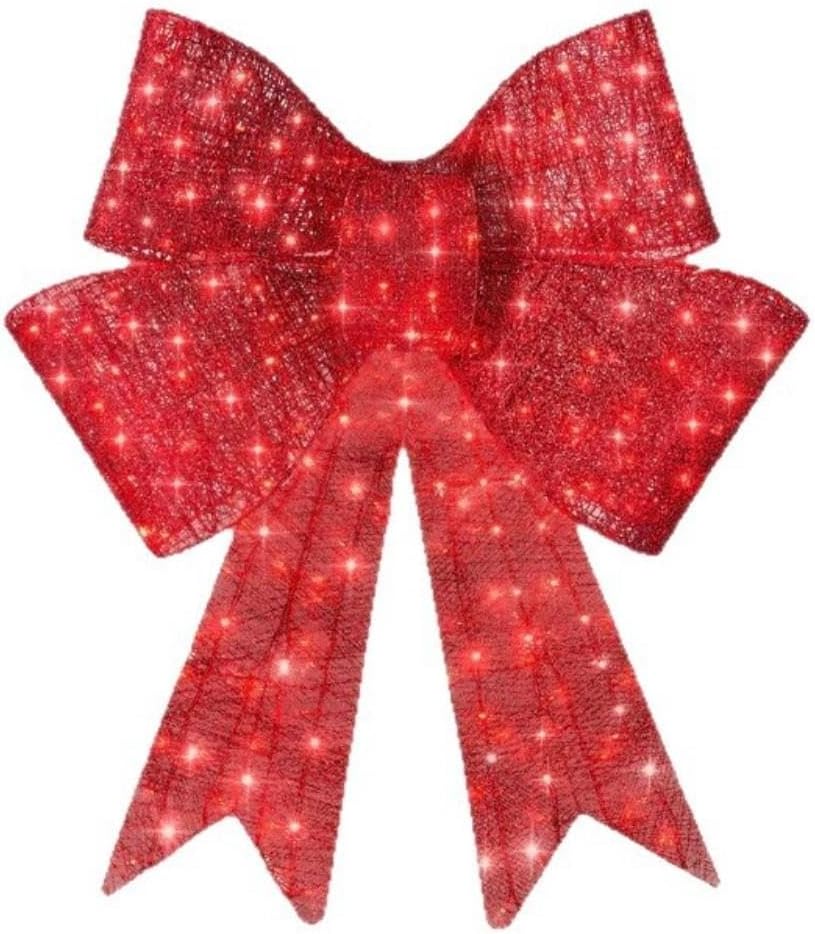 Große, Beleuchtete Schleife Für Die Weihnachtliche Gartendekoration, 61 Cm