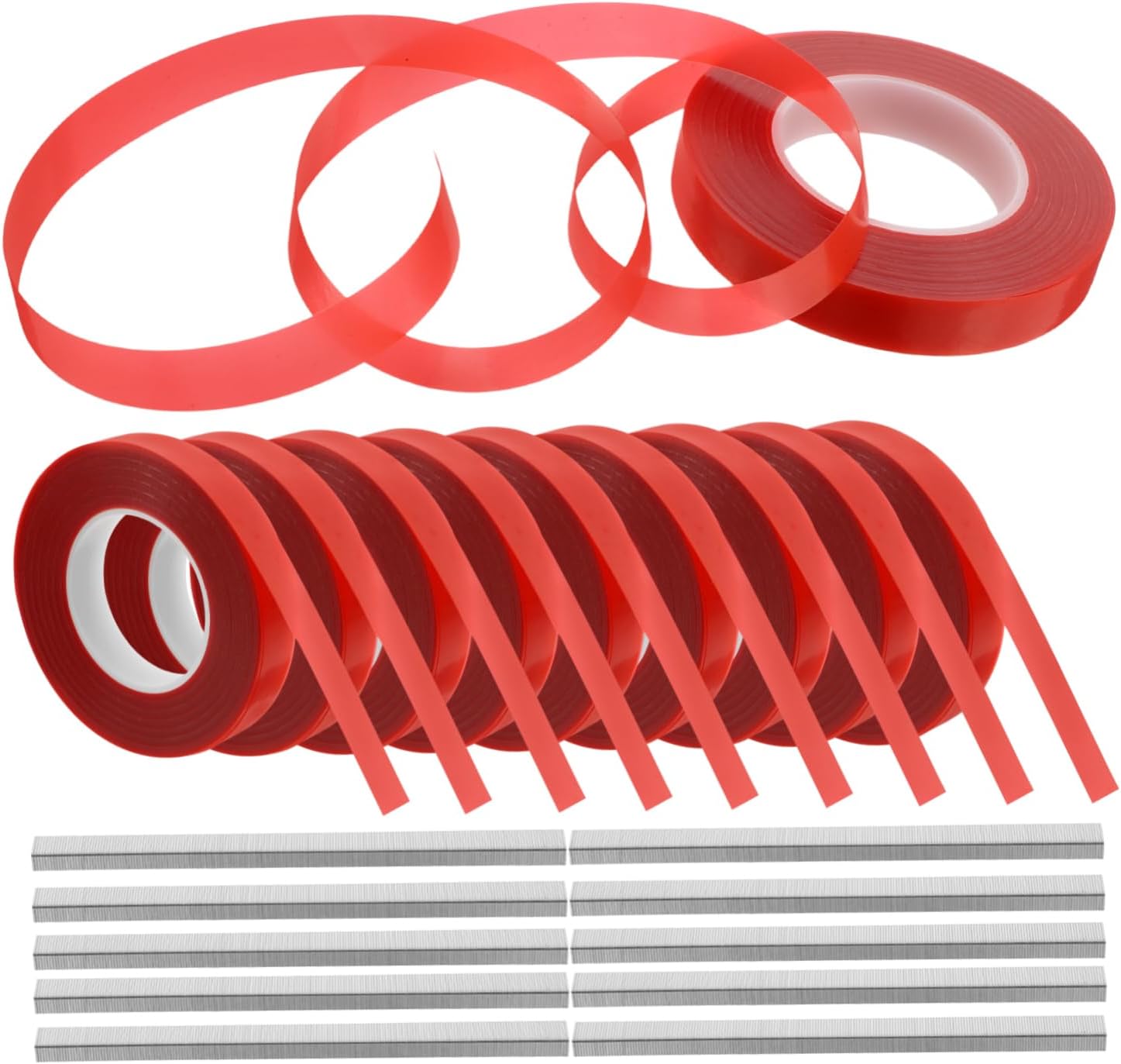 Dehnbares Klebeband Mit Klammern Für Pflanzen, 10 Rollen Aus Rotem Pvc, Multifunktionales Design, Praktisch Und Schnell Für Gärten Und Gemüsebeete
