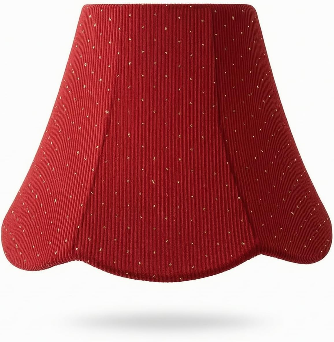 Retro-cord-lampenschirm Mit Dekorativem, Gewelltem Rand, Leuchte Fürs Schlafzimmer, Rot, Stil 2
