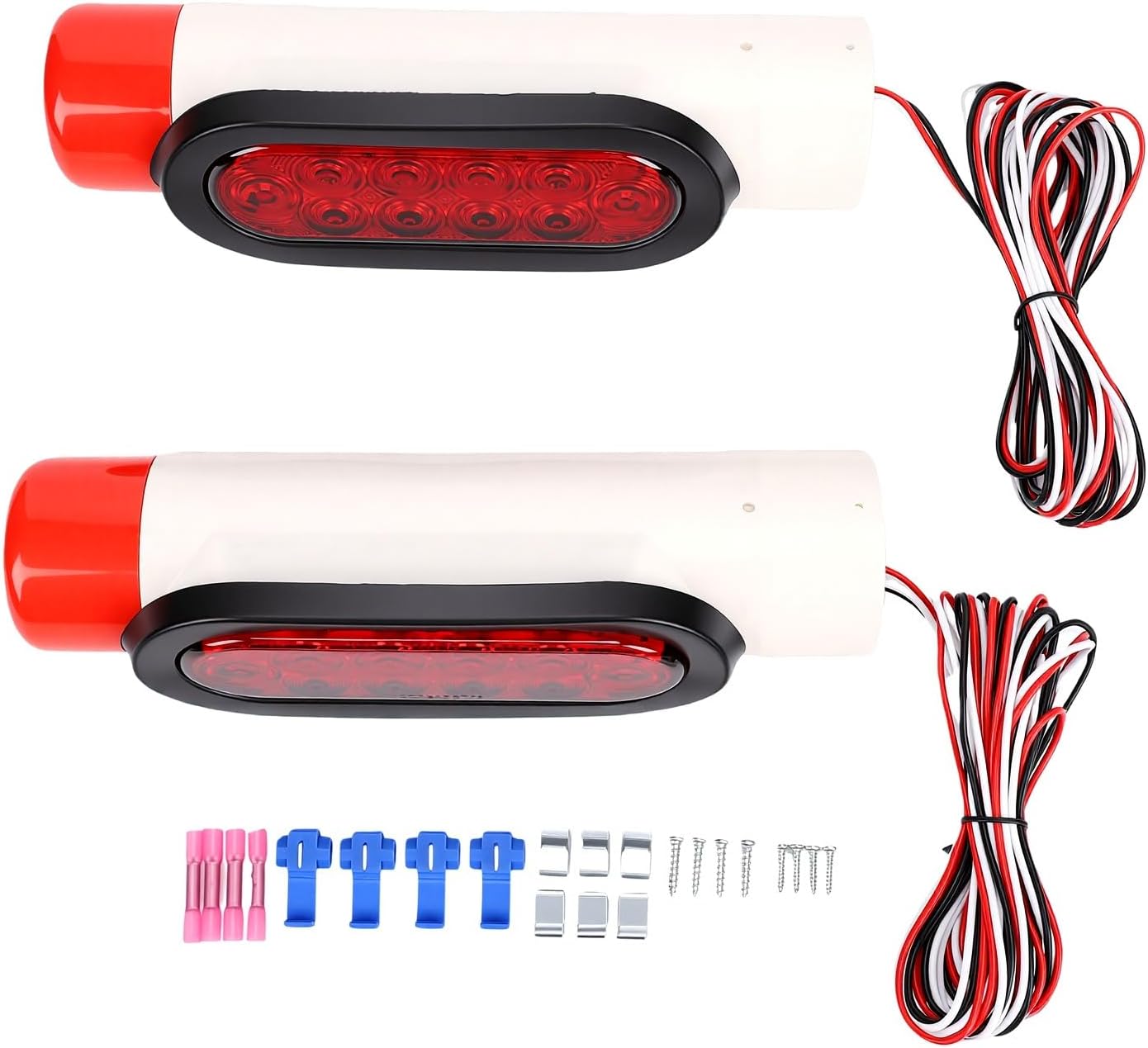 Führungspfosten Für Bootsanhänger Mit Beleuchtetem Hinteren Brems- Und Blinklicht, Wasserdicht Nach Ip67 Mit 3 Beleuchtungsmodi Für 2-3/8-zoll-pvc-rohre