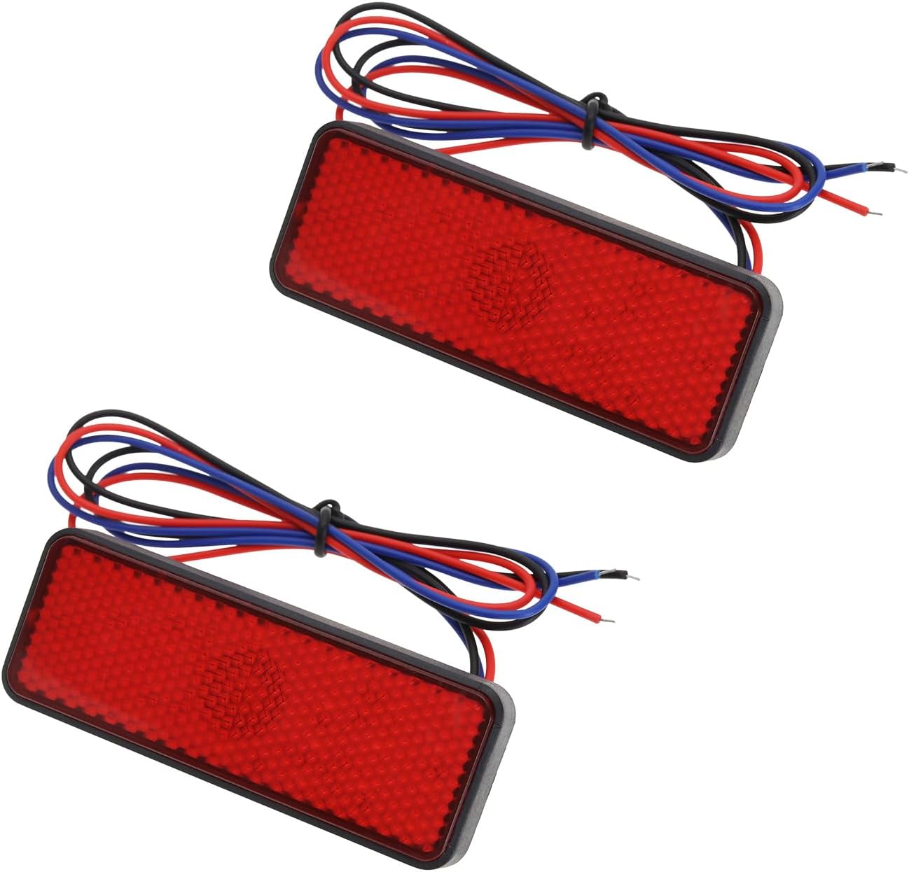 2 Stück Rote 12v 24 Led Motorrad-rücklichter, Blinker, Rechteckige Led-reflektoren, Bremslichter Für Motorräder, Roller, Atvs, Fahrräder Und Dreiräder