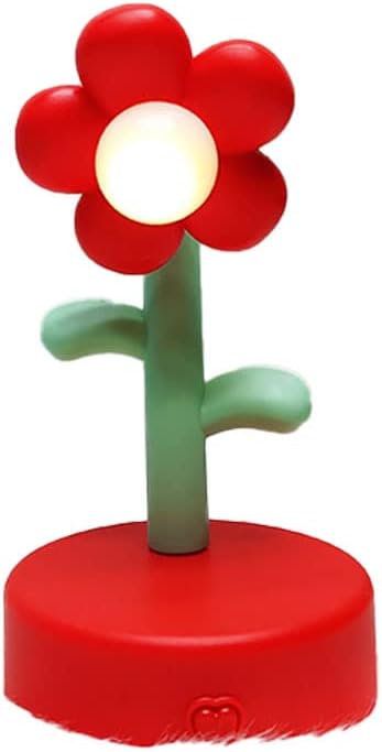 Niedliches Blumen-nachtlicht Mit Herzförmigem Knopf, Moderne, Tragbare Schreibtischlampe Für Die Schlafzimmerdekoration
