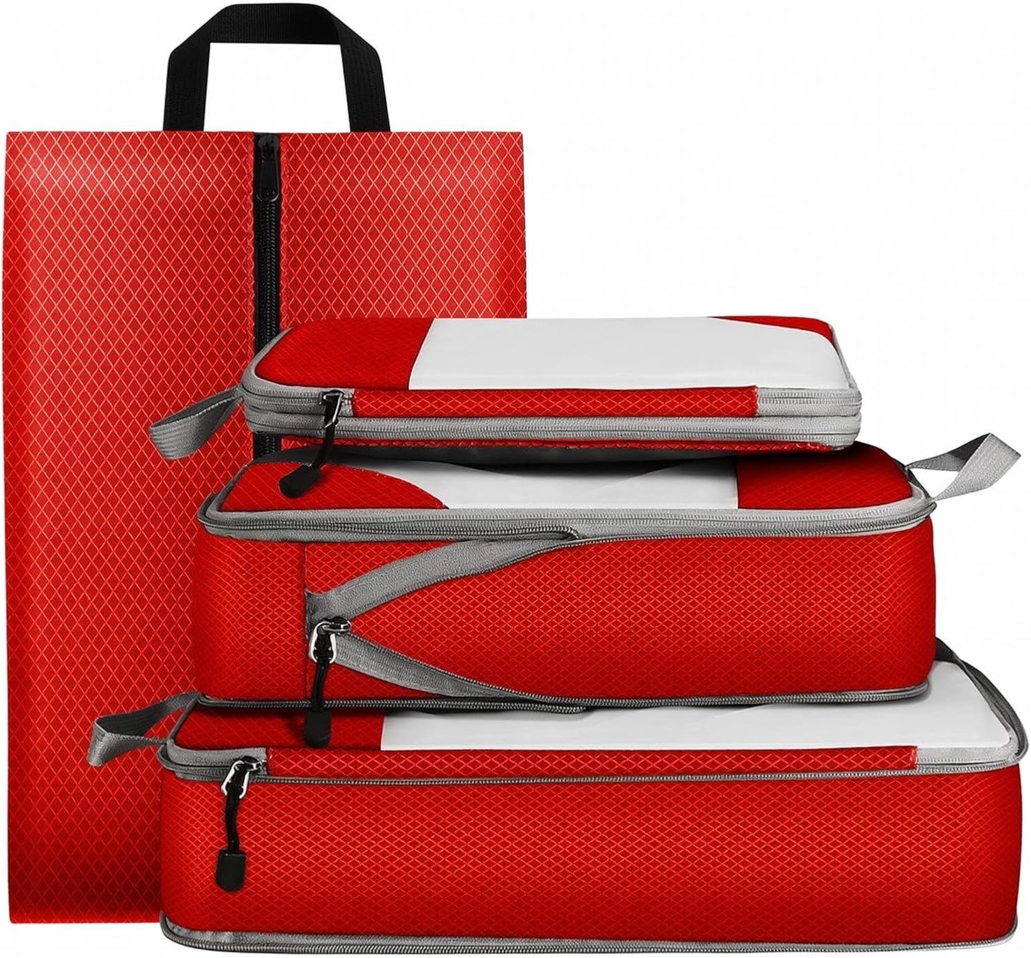 4-teiliger Reise-schuh-organizer, Praktisch, Komprimierbar, Tragbar, Rot