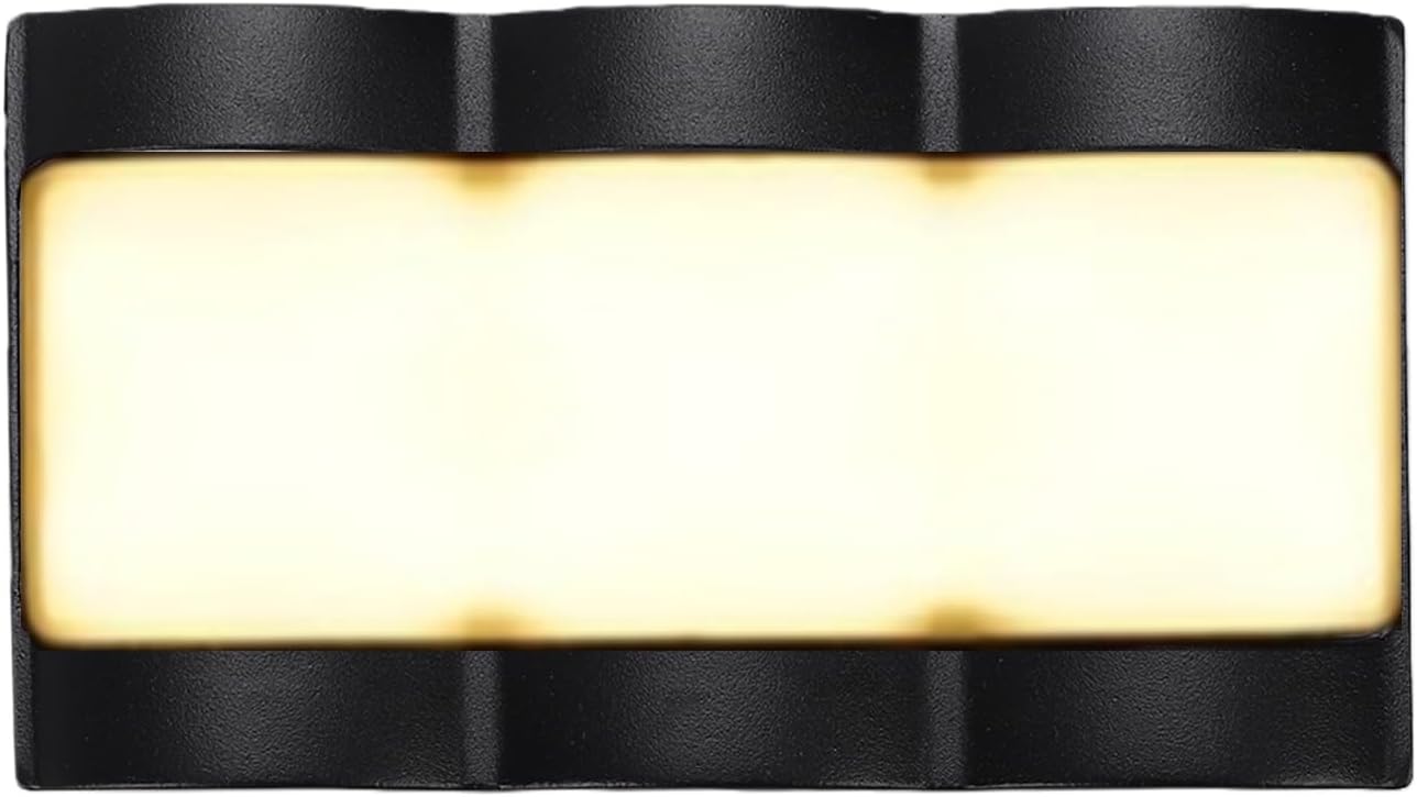 Led-wandleuchte Für Den Außenbereich – 6 Leuchten, 9 W, Ip65 (regensicher) – Modernes Design Mit Aluminium- Und Pc-struktur – Ideal Für Garten Und Terrasse (sandschwarz, 6 Leuchten, 9 W)