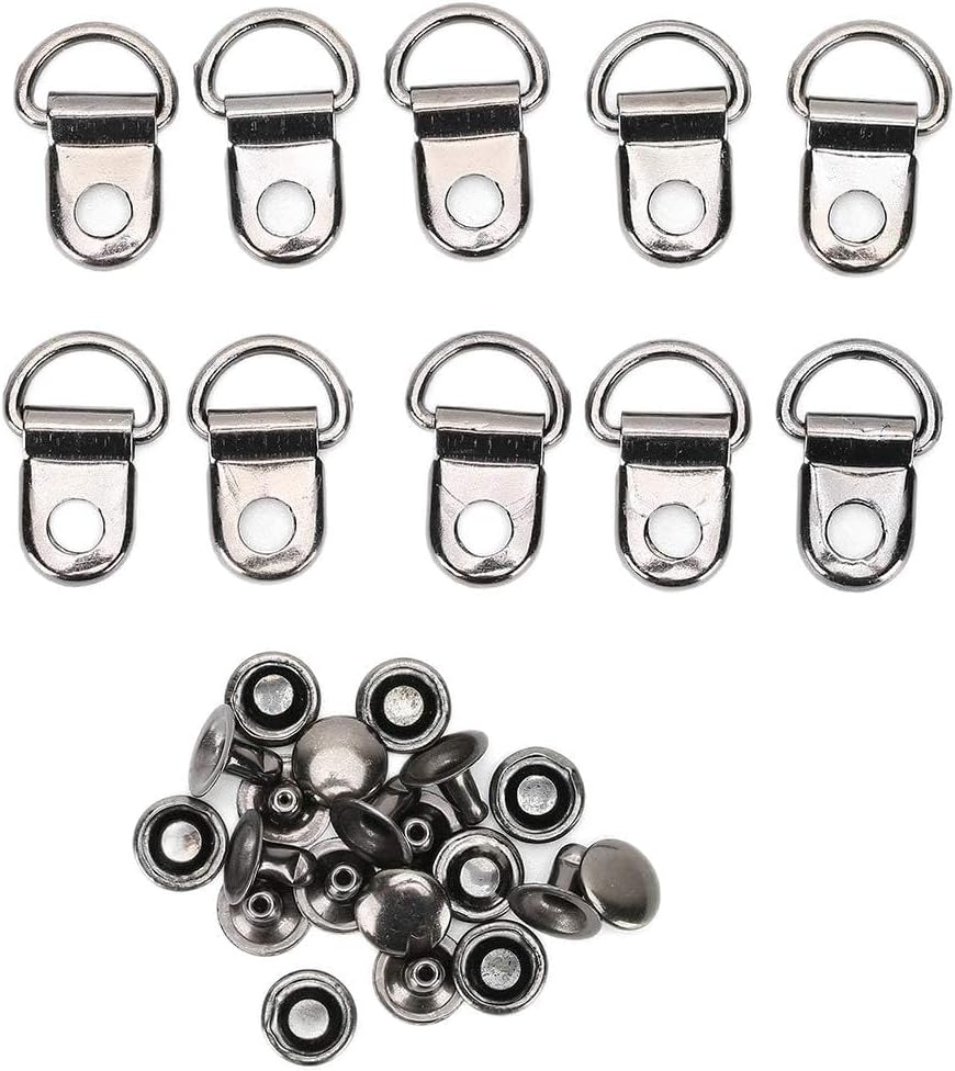 D-ring-öse Aus Messing Für Schnürsenkel, Geeignet Für Ledertaschen Und -schuhe, Rost- Und Korrosionsbeständige Beschichtung, Glatte Kanten, Einfache Montage, Schwarz, 9 X 14 Mm, 100er-packung