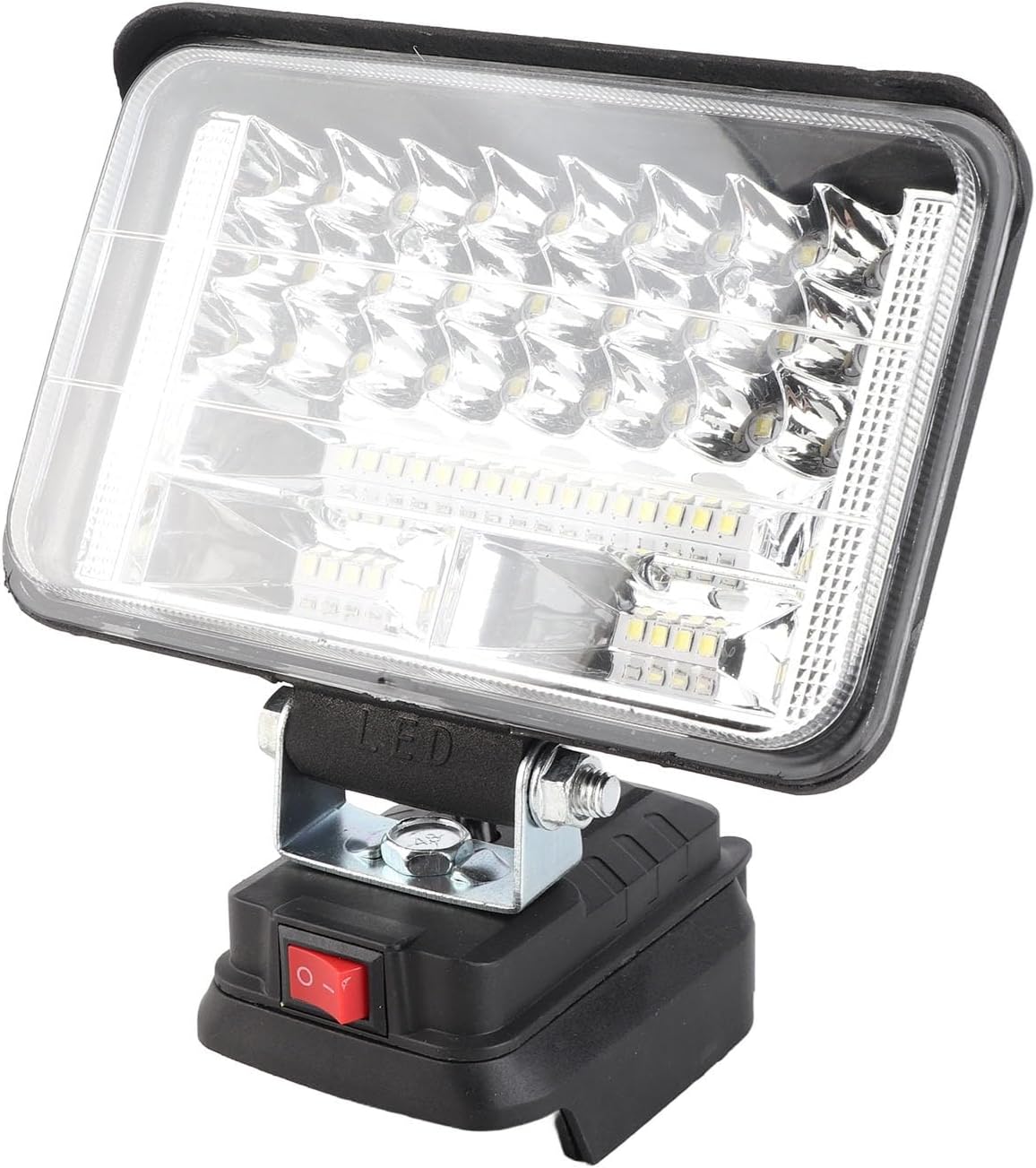 Kabellose Led-arbeitsleuchte, Tragbarer Fluter Aus Abs-aluminiumlegierung, 5400 Lm, 50 W, Mit Zwei Usb-ladeanschlüssen, 140 Grad Verstellbarer Kopf Für Baustellen Im Freien