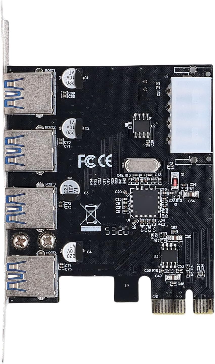 4-port Pci Express Usb 3.0 Superspeed 5gbps Erweiterungskarte, Pcie X1 Schnittstelle Mit Eigener Stromversorgung, Ideal Für Desktop-computer, Workstations Usw.