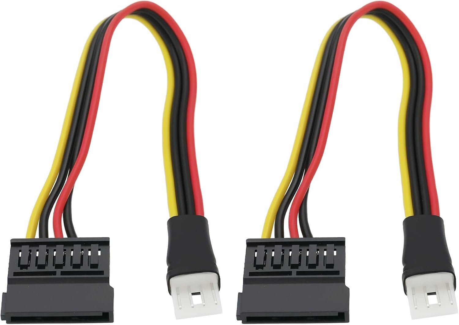 2er-pack Verlängerungskabel, 4-poliger Stecker Auf 15-polige Buchse Sata-diskettenlaufwerksadapter, Kompatibel Mit Diskettenlaufwerken Und Sata-netzteilen, 22 Cm