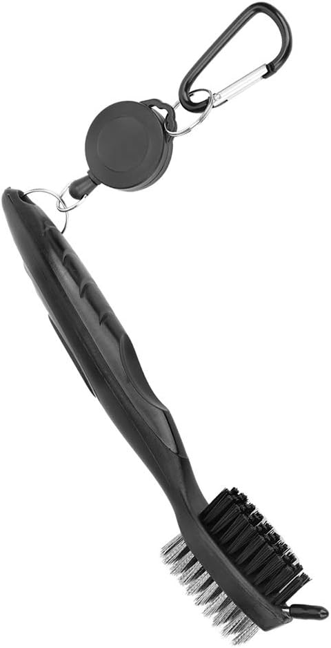 Multifunktionale Schlägerreinigungsbürste Mit Teleskopischem Doppelbügel Aus Stahl Und Nylongurt Für Die Tasche, Leicht Zu Transportieren, Schwarz