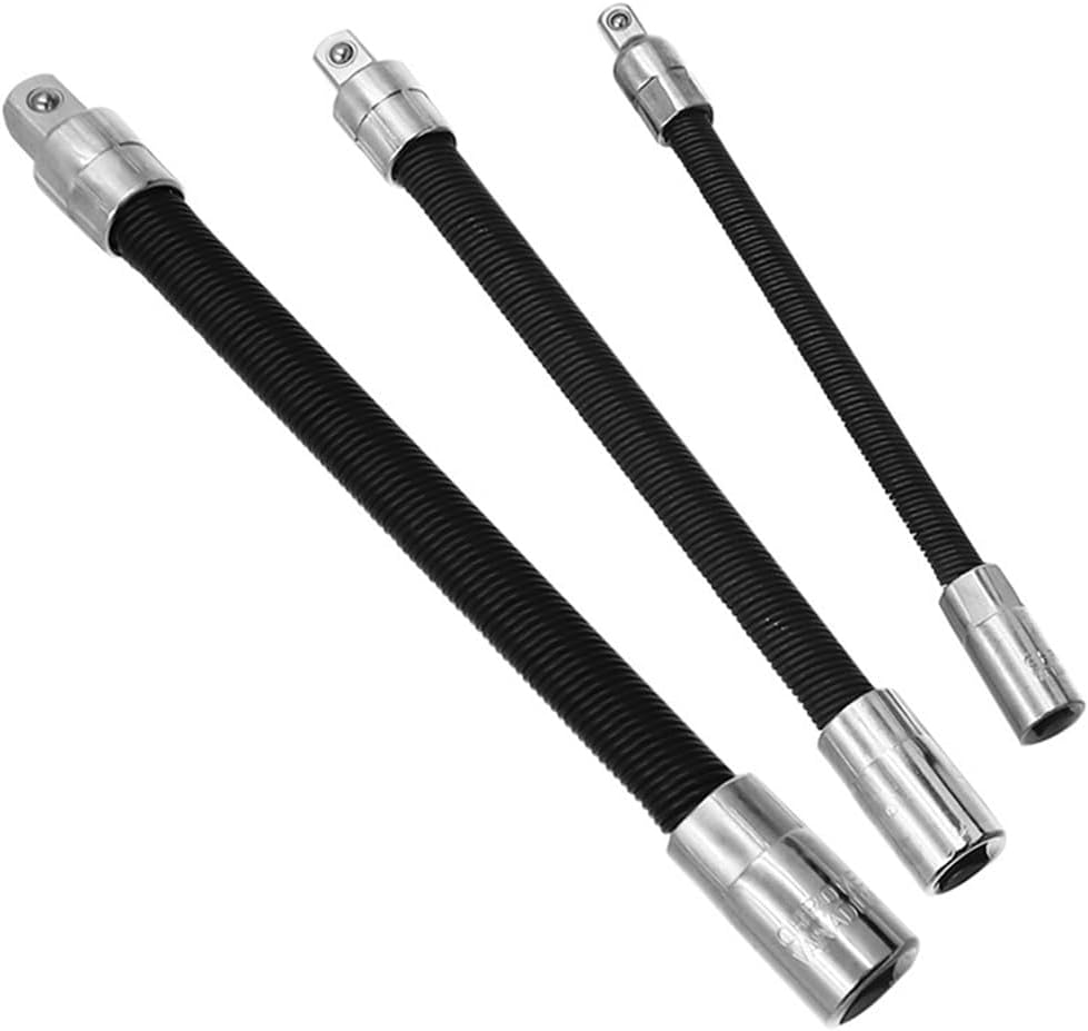 3-teiliges Elektroschrauber-set – Universelle Elastische Verbindungsstange – Flexible Welle – Schnellratschenschlüssel – Federbelastete Verlängerungsstange