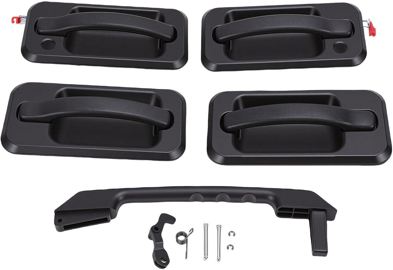 Satz Mit 5 Schwarzen Autotürgriffen Außen, 15104792 Ersatz Für H2 2003–2009 Mit Griffen Vorne, Hinten, Links, Rechts Und Heckklappe
