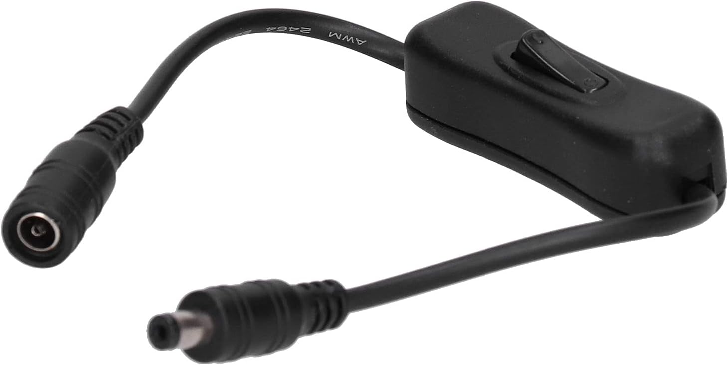 Verlängerungskabel Mit Dc-schalter, Messing-silikon, 20 Awg, 12 V/24 V, Stecker Auf Buchse, 2 A, Einfache Steuerung Für Led-lichtleiste, Wasserpumpe, Ventilator, Lampe