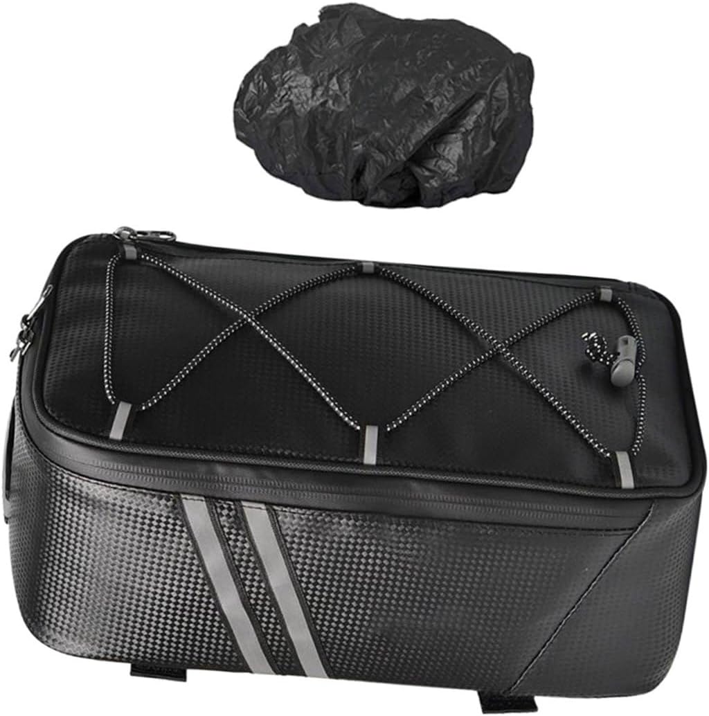 Wasserdichte Gepäckträgertasche Fürs Hinterrad Mit Großem Fach Aus Schwarzem Pu-leder