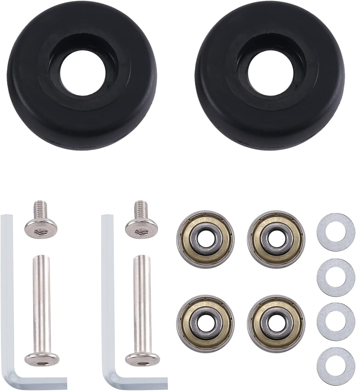 48 Mm X 18 Mm, 1 Paar Ersatzrollen Für Koffer, Deluxe-reparaturrollen, Schwarz