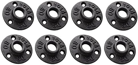 Satz Mit 8 Formbaren Gusseisen-rohrflanschen, 1/2" X 1/2" (schwarz)