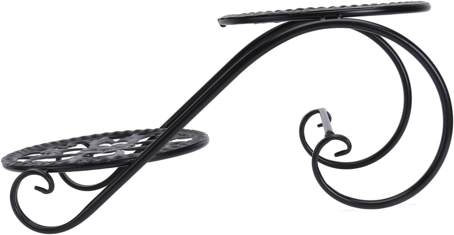 Kreatives Blumenregal Mit Pflanztopfhalter Für Balkon Und Garten, Praktisches Mehrstufiges Regal Für Den Innen- Und Außenbereich, Schwarz