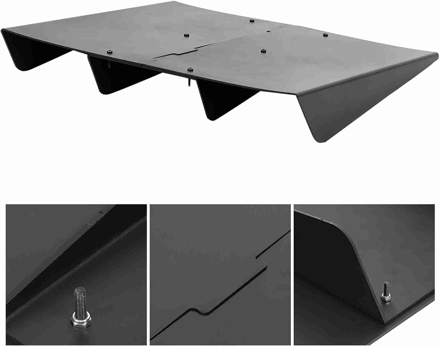 Heckstoßstangendiffusor, 4-lamellen-spoiler Aus Abs-material, Verbessert Optik Und Aerodynamik, Inklusive Schrauben Zur Universellen Montage An Pkw, Lkw Und Suv