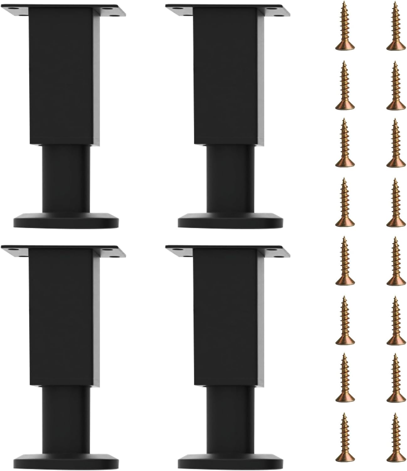 Set Mit 4 Höhenverstellbaren Möbelfüßen (80-120 Mm) Für Verschiedene Möbelarten, Darunter Bettfüße, Sofafüße, Stuhlfüße, Schrankfüße, Kommodenfüße, Tischfüße Und Kleiderschrankfüße.