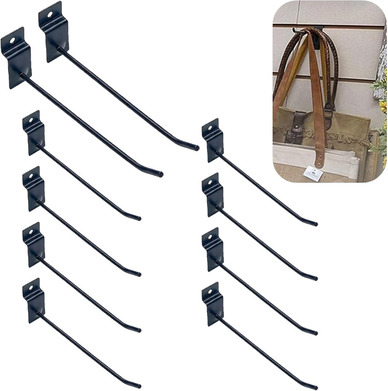 10er-pack Robuste, Perforierte Wandhaken – Schwarz – 15 Cm – Für Die Garage