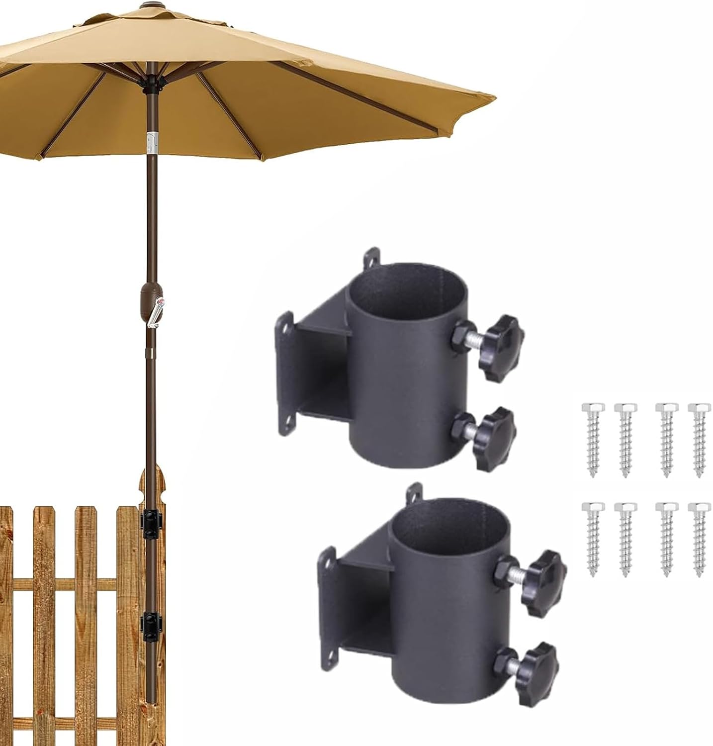Verstellbarer Sonnenschirmständer Aus Eisen Für Terrasse, Geländer, Sonnenschirm