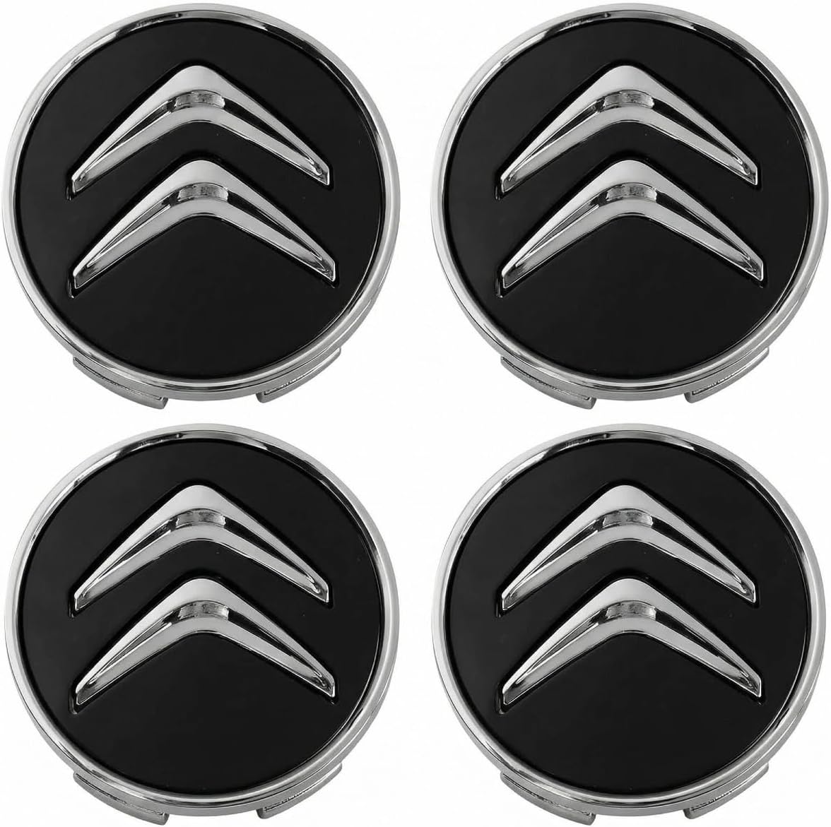 Radnabenkappen Für Citroën 60 Mm, Abs-radnabenkappen, Leichtmetallfelgen-zierkappen, Radnabenkappen Kompatibel Mit Citroën C1 C2 C3 C4 C5 Aluminiumnaben, Schwarz