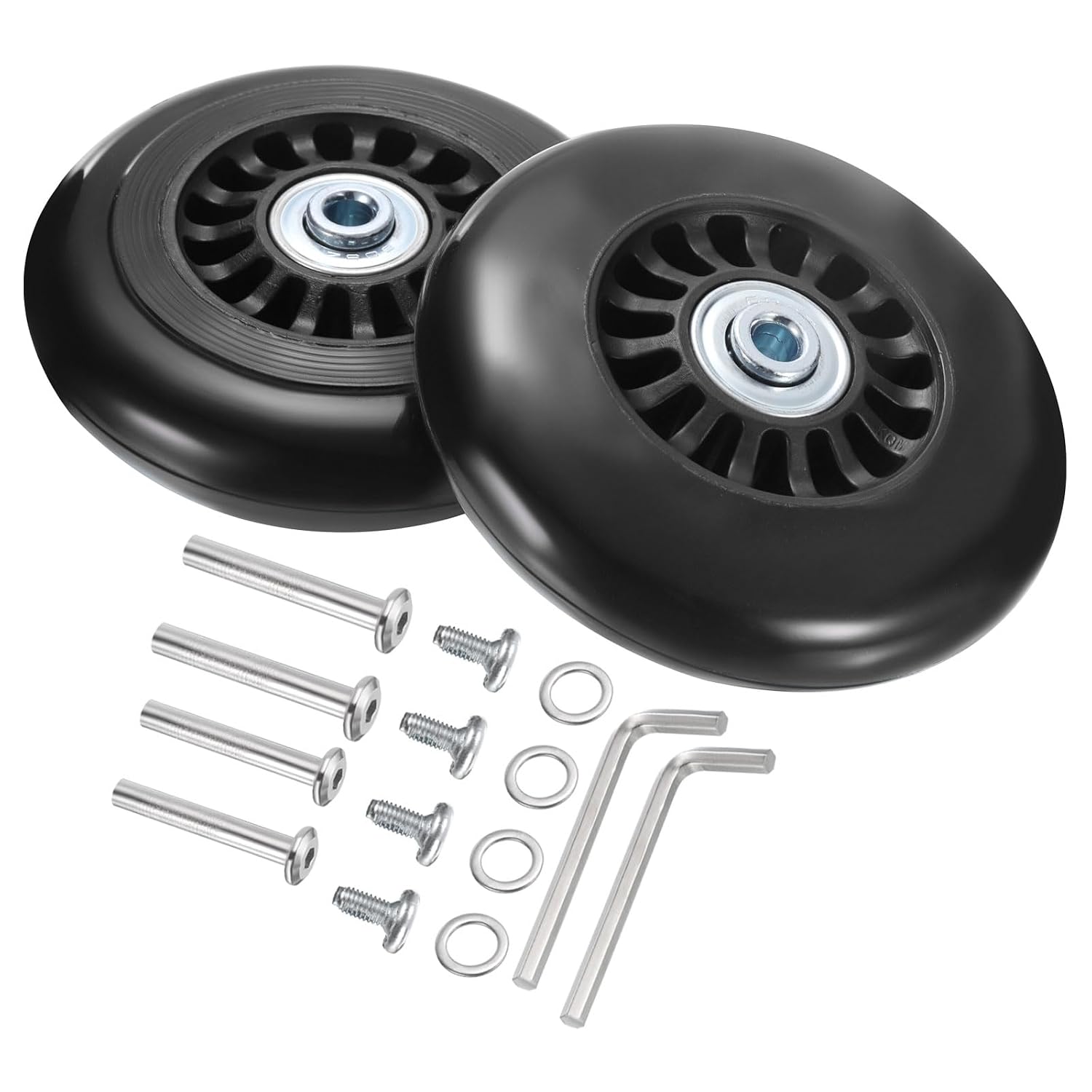 Ersatz-gepäckrollen 87 X 24 Mm / 3,4" X 0,9" Gummi Mit Kugellagern Reparaturset Für Koffer Kisses Online Skate Outdoor Schwarz 1 Set