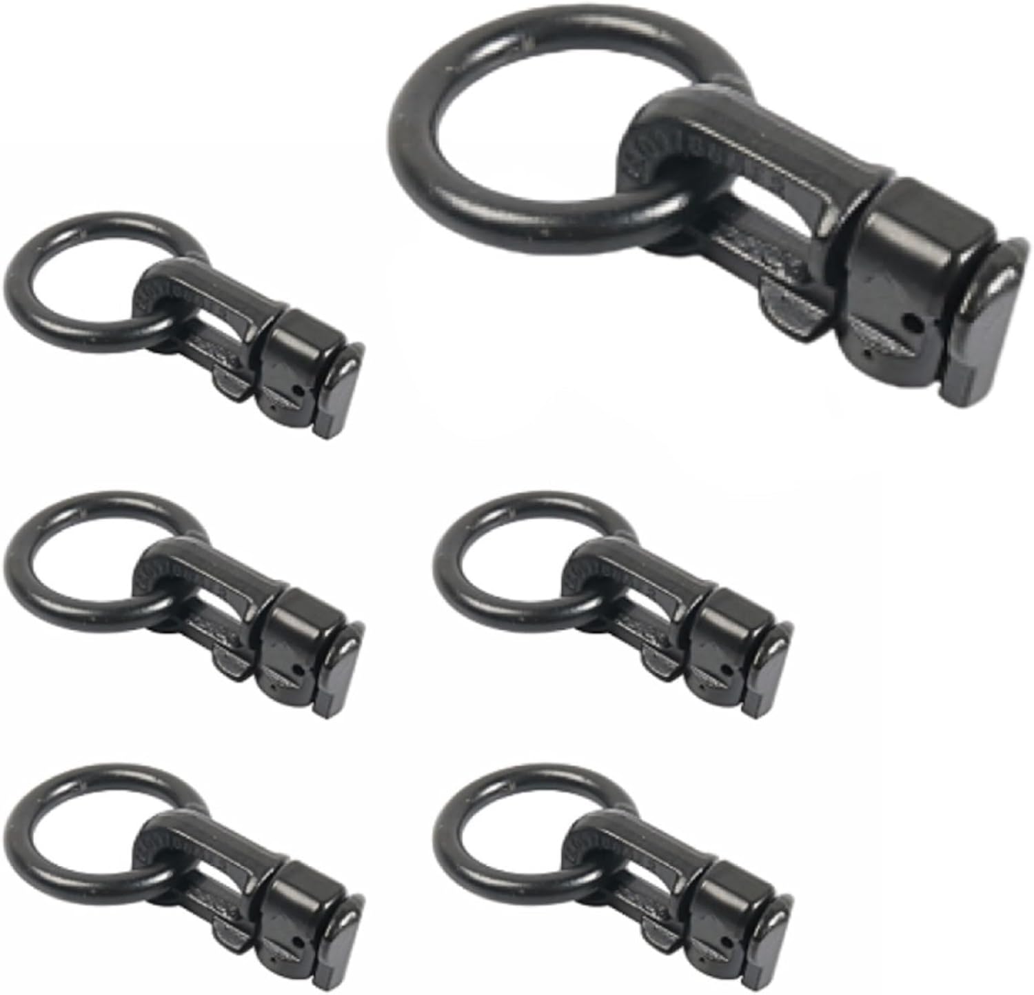 Set Mit 6 Doppelten L-förmigen Zurrösen Mit Hochbelastbarem 2,5-tonnen-o-ring Aus Kohlenstoffstahl Für Ladefläche, Anhänger, Pickup, Wohnmobil, Atv – Schwarz