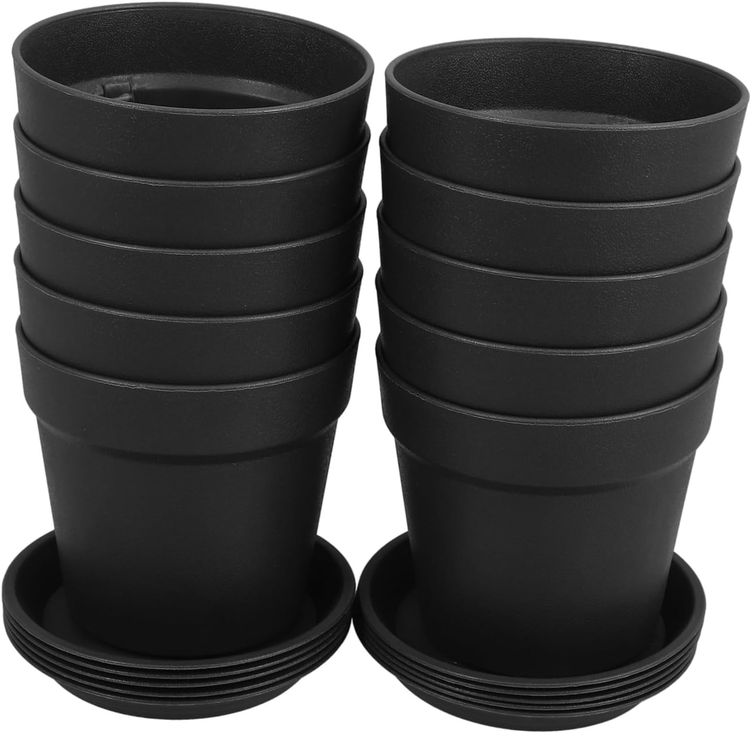 10-teiliges Set Aus Verdickten Kunststoff-blumentöpfen Mit Abflusslöchern Für Zimmer- Und Gartenpflanzen, Elegantes Und Langlebiges Design Für Balkon Und Garten