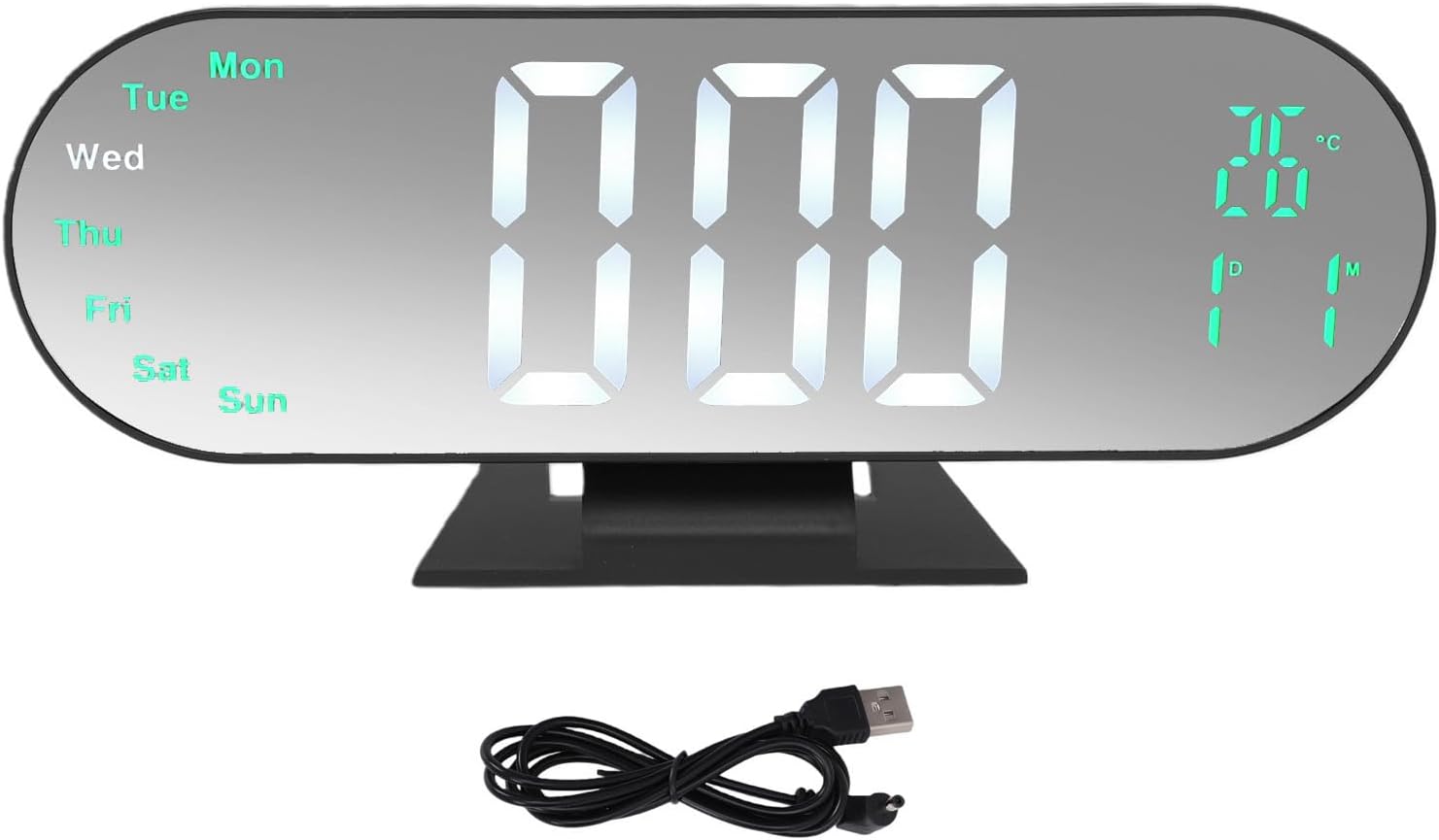 Digitaler Wecker Mit Rgb-beleuchtung (weiße Beleuchtung)