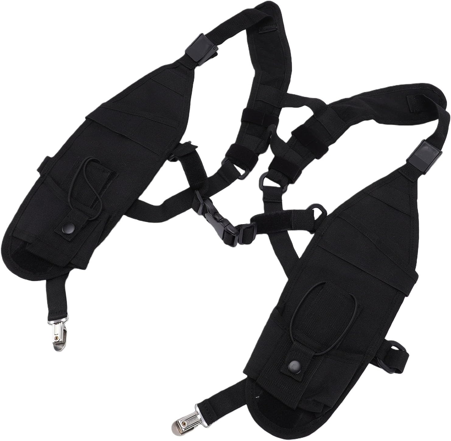 Multifunktionale Arbeitsweste Mit Zwei Schultergurten Für Rettungseinsätze Im Freien Und Bauarbeiten – Sicherer Funkgeräte-brustgurt Mit Fronttaschenholster, Verstellbares Ergonomisches Design