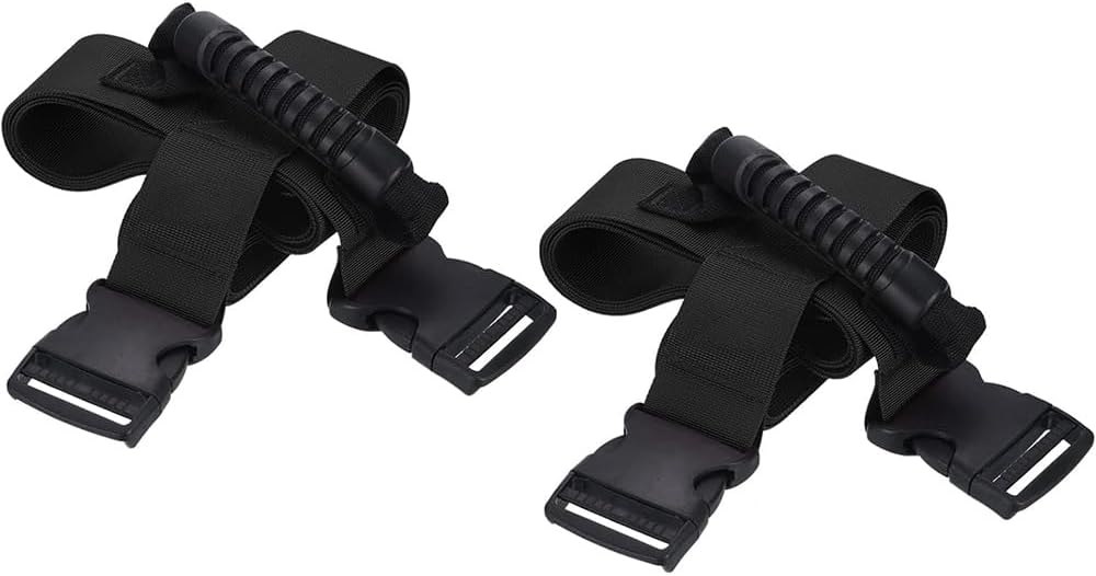 Set Mit 2 Nylon-tragegurten Mit Rutschfestem Griff, 5 X 192 Cm, Verstellbare Länge, Robuste Umzugsgurte Für Kisten, Gepäck, Möbel (schwarz)
