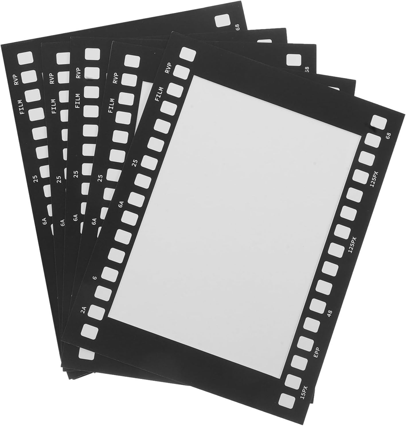 7-zoll-retro-film-fotorahmen, 5er-set, Schwarzes Papier