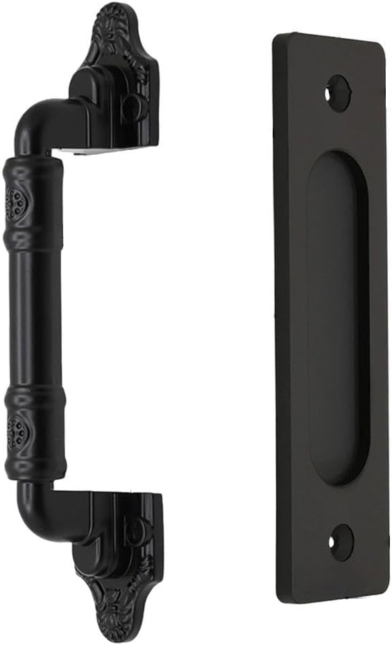 Für Scheunentore, Aluminiumlegierung, Hochbelastbar, Schwarz (schwarz B - 247 Mm)