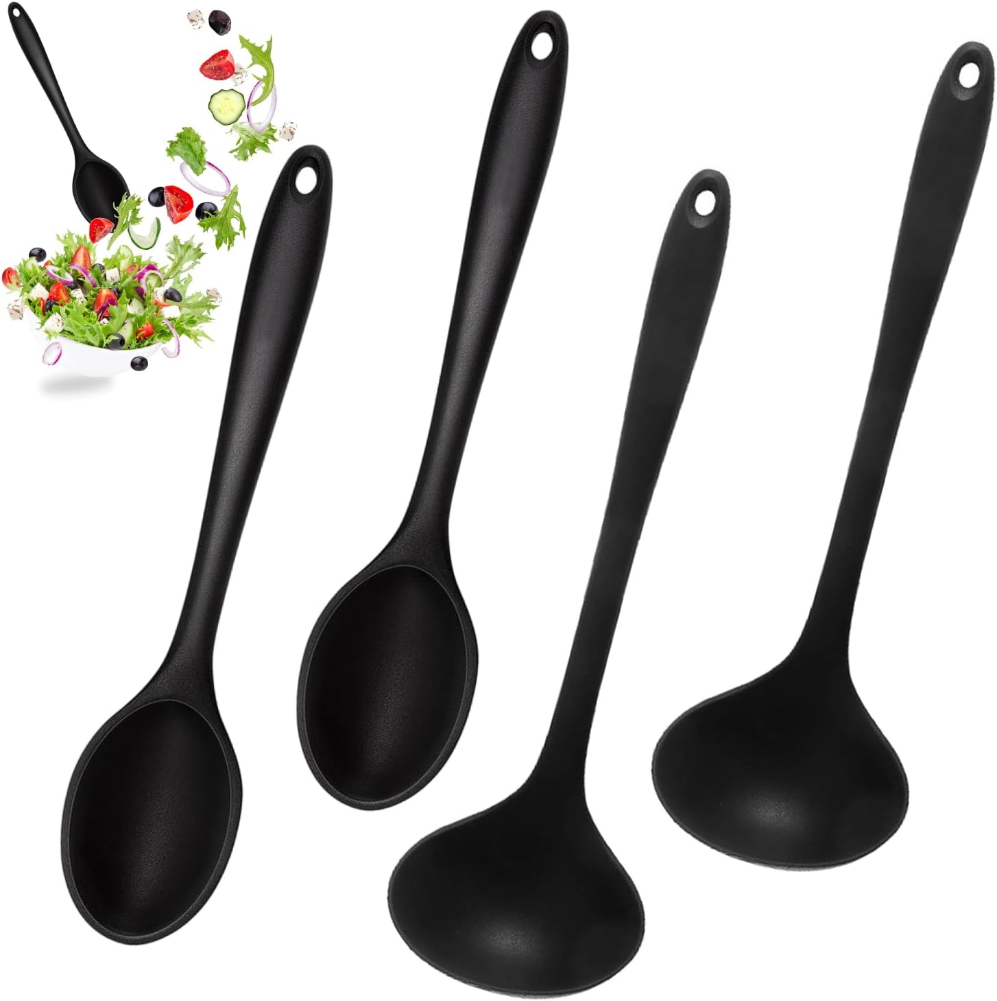 Set Mit 4 Silikon-schöpfkellen Mit Langem Griff, Silikon-küchenlöffel