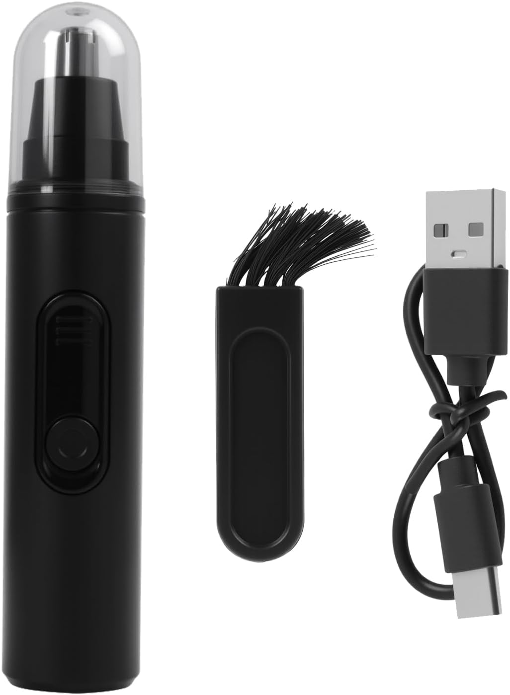 Kabelloser, Wiederaufladbarer Nasenhaartrimmer Für Schmerzfreie Ohr- Und Augenbrauenhaarentfernung – Doppelseitige Edelstahlklingen Mit Led-anzeige, Leicht Zu Reinigendes Design, Praktisches Werkzeug