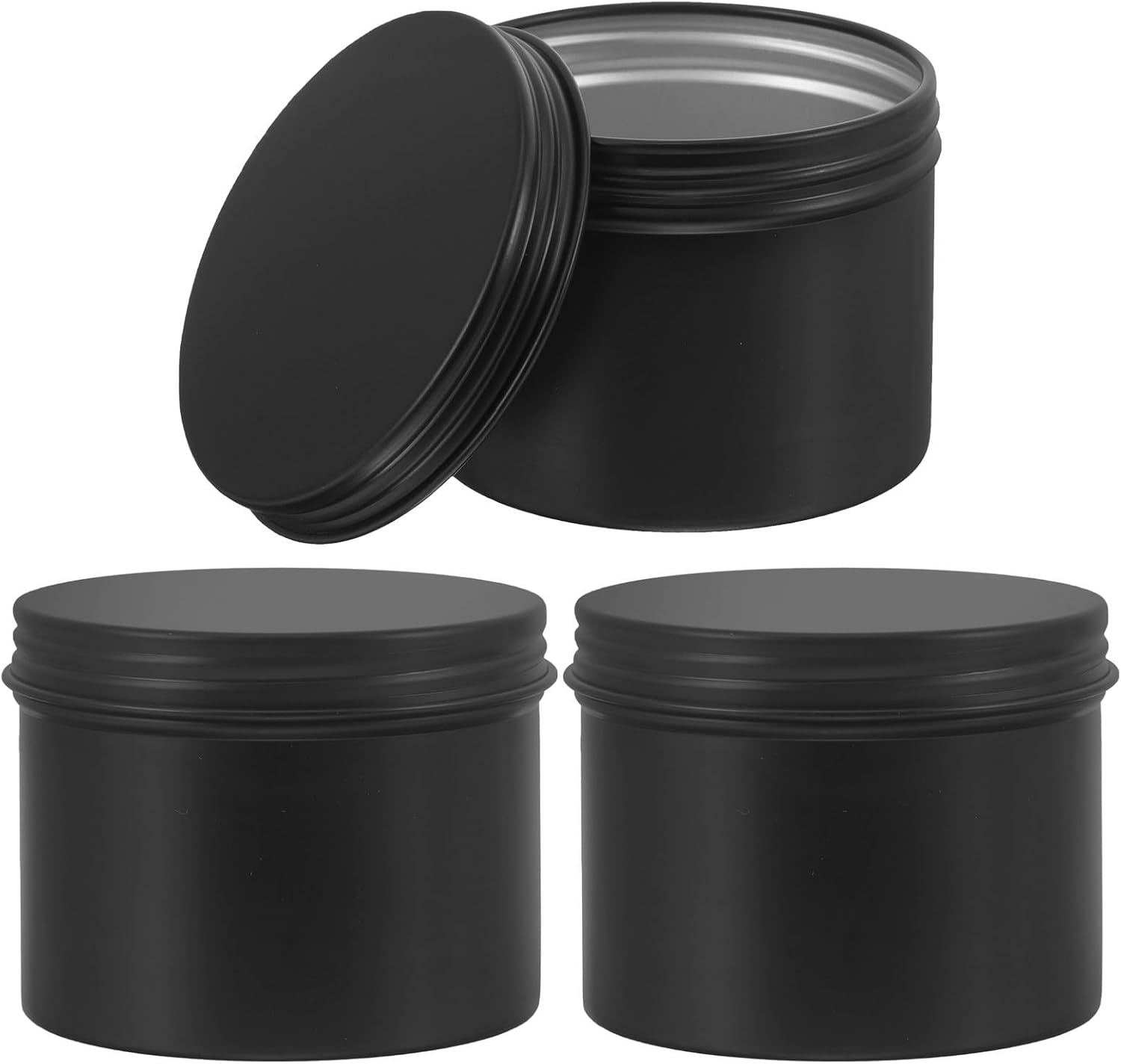 Runde, Tragbare Seifenschale Aus Schwarzem Aluminium, 120 Ml, 3er-set