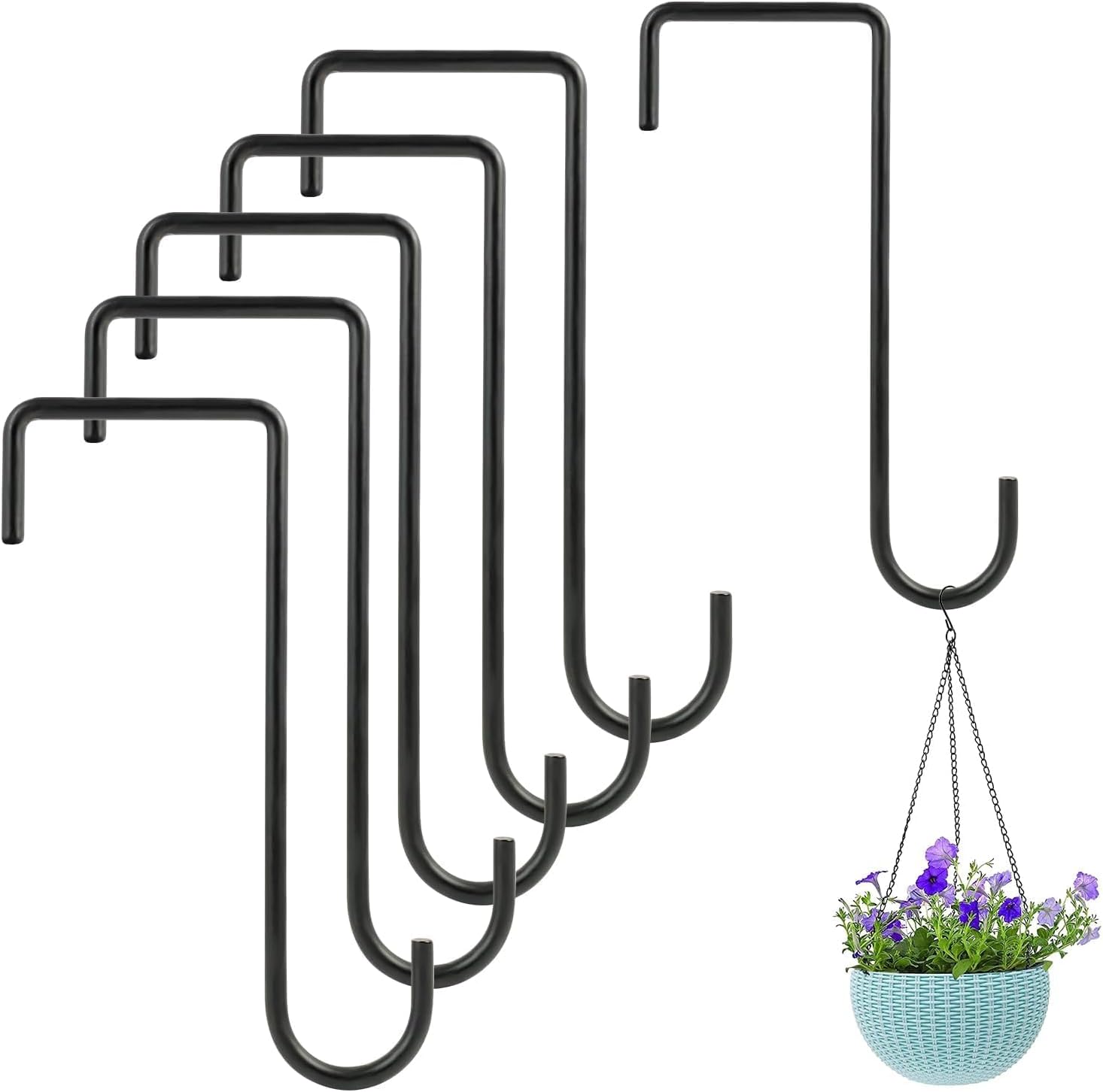 Set Mit 6 Robusten Zaunhaken Aus Edelstahl, Schwarz Beschichtet, 15,4 X 5,2 Cm, Tragkraft Bis Zu 9 Kg – Ideal Für Den Innen- Und Außenbereich, Für Werkzeuge